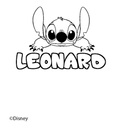 Coloraci&oacute;n del nombre LEONARD - decorado Stitch
