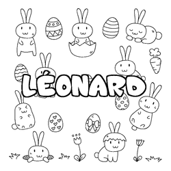 Coloraci&oacute;n del nombre L&Eacute;ONARD - decorado Pascua