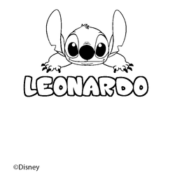 Coloraci&oacute;n del nombre LEONARDO - decorado Stitch