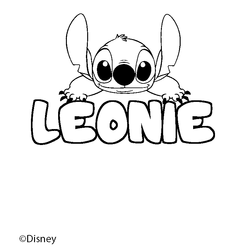 Coloraci&oacute;n del nombre LEONIE - decorado Stitch