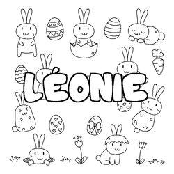 Coloraci&oacute;n del nombre L&Eacute;ONIE - decorado Pascua