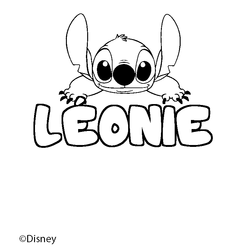 Coloraci&oacute;n del nombre L&Eacute;ONIE - decorado Stitch
