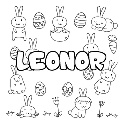 Coloraci&oacute;n del nombre LEONOR - decorado Pascua