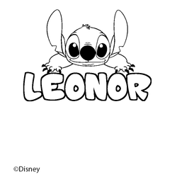 Coloraci&oacute;n del nombre LEONOR - decorado Stitch