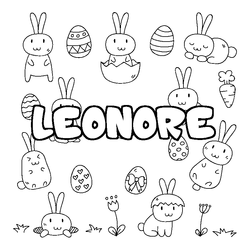 Coloraci&oacute;n del nombre LEONORE - decorado Pascua
