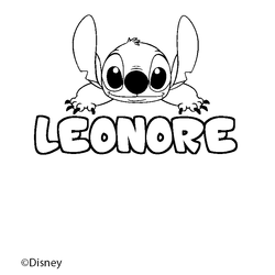 Coloraci&oacute;n del nombre LEONORE - decorado Stitch