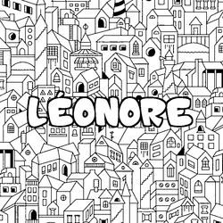 Coloraci&oacute;n del nombre L&Eacute;ONORE - decorado ciudad