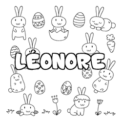 Coloraci&oacute;n del nombre L&Eacute;ONORE - decorado Pascua