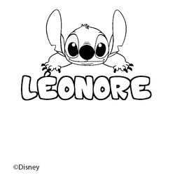 Coloraci&oacute;n del nombre L&Eacute;ONORE - decorado Stitch