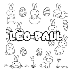 Coloraci&oacute;n del nombre L&Eacute;O-PAUL - decorado Pascua