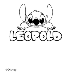 Coloraci&oacute;n del nombre LEOPOLD - decorado Stitch