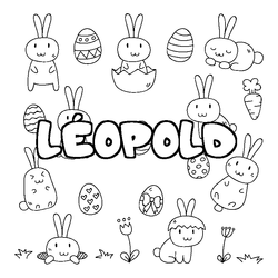Coloraci&oacute;n del nombre L&Eacute;OPOLD - decorado Pascua