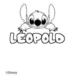 Coloraci&oacute;n del nombre L&Eacute;OPOLD - decorado Stitch