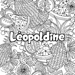Coloraci&oacute;n del nombre L&eacute;opoldine - decorado mandala de frutas