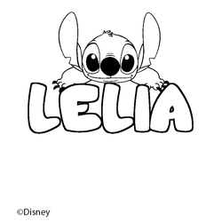 Coloraci&oacute;n del nombre LELIA - decorado Stitch