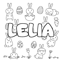 Coloraci&oacute;n del nombre LELIA - decorado Pascua
