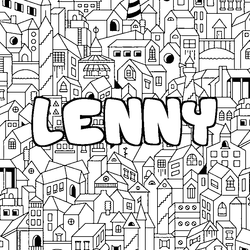 Coloraci&oacute;n del nombre LENNY - decorado ciudad