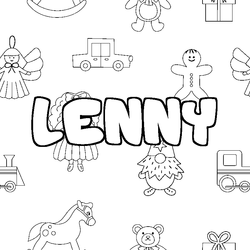 Coloraci&oacute;n del nombre LENNY - decorado juguetes