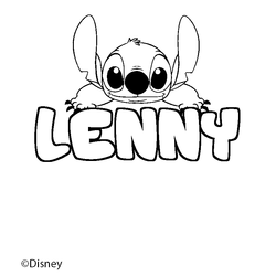 Coloraci&oacute;n del nombre LENNY - decorado Stitch