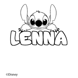 Coloraci&oacute;n del nombre LENNA - decorado Stitch