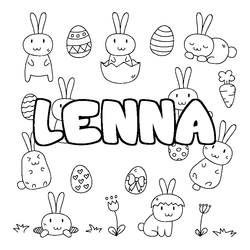 Coloraci&oacute;n del nombre LENNA - decorado Pascua