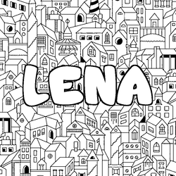 Coloraci&oacute;n del nombre LENA - decorado ciudad