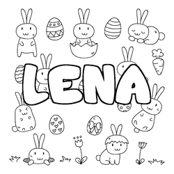 Coloraci&oacute;n del nombre LENA - decorado Pascua