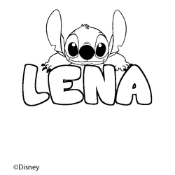 Coloraci&oacute;n del nombre LENA - decorado Stitch