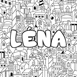Coloraci&oacute;n del nombre L&Eacute;NA - decorado ciudad