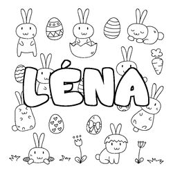 Coloraci&oacute;n del nombre L&Eacute;NA - decorado Pascua