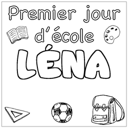 Coloraci&oacute;n del nombre L&Eacute;NA - decorado primer d&iacute;a de escuela