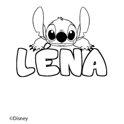Coloraci&oacute;n del nombre L&Eacute;NA - decorado Stitch