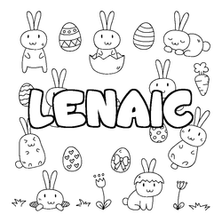 Coloraci&oacute;n del nombre LENAIC - decorado Pascua