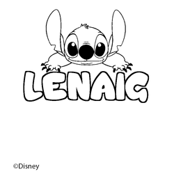 Coloraci&oacute;n del nombre LENAIG - decorado Stitch