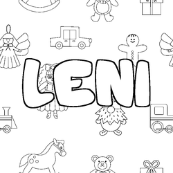 Coloraci&oacute;n del nombre LENI - decorado juguetes