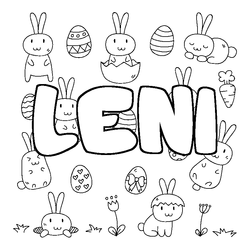 Coloraci&oacute;n del nombre LENI - decorado Pascua