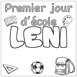 Coloraci&oacute;n del nombre LENI - decorado primer d&iacute;a de escuela