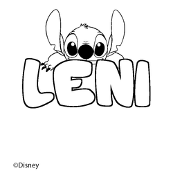 Coloraci&oacute;n del nombre LENI - decorado Stitch