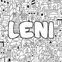 Coloraci&oacute;n del nombre LENI - decorado ciudad