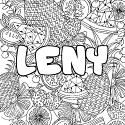Coloraci&oacute;n del nombre LENY - decorado mandala de frutas