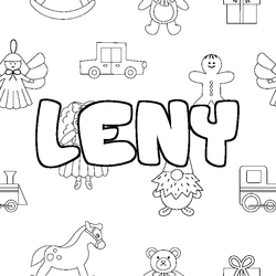 Coloraci&oacute;n del nombre LENY - decorado juguetes