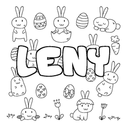 Coloraci&oacute;n del nombre LENY - decorado Pascua