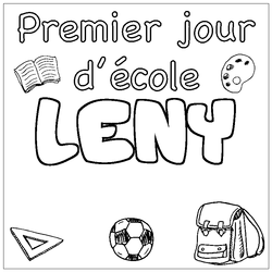 Coloraci&oacute;n del nombre LENY - decorado primer d&iacute;a de escuela