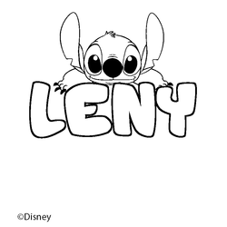Coloraci&oacute;n del nombre LENY - decorado Stitch