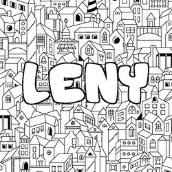 Coloraci&oacute;n del nombre LENY - decorado ciudad
