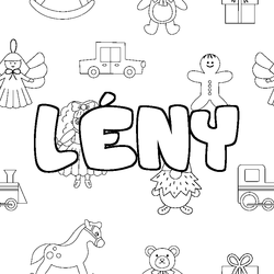 Coloraci&oacute;n del nombre L&Eacute;NY - decorado juguetes