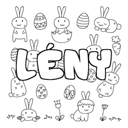 Coloraci&oacute;n del nombre L&Eacute;NY - decorado Pascua