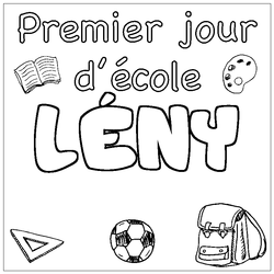 Coloraci&oacute;n del nombre L&Eacute;NY - decorado primer d&iacute;a de escuela