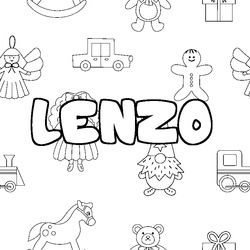 Coloraci&oacute;n del nombre LENZO - decorado juguetes