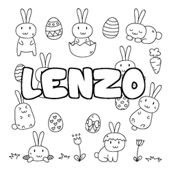 Coloraci&oacute;n del nombre LENZO - decorado Pascua